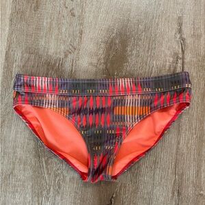 Swim low rise Prana Women’s Rambo Orange and Red Bikini Bottom size Large